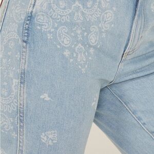 Wrangler Blue High Rise Jeans with Vintage Floral Design